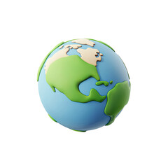 Cartoonish 3D globe