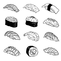 set of sushi