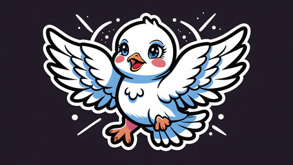 scary dove stickers