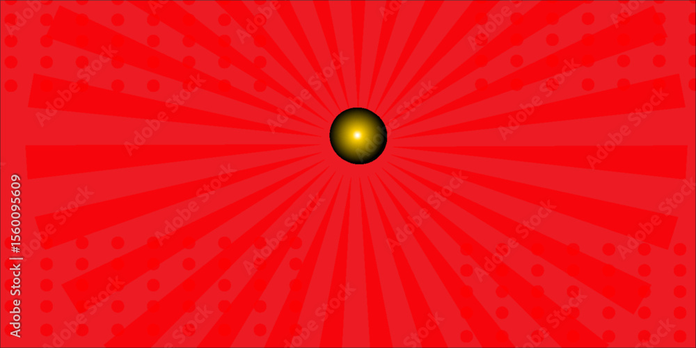Aufkleber red geometric abstract background with radial design and dotted patterns. red comic suitable for tem
