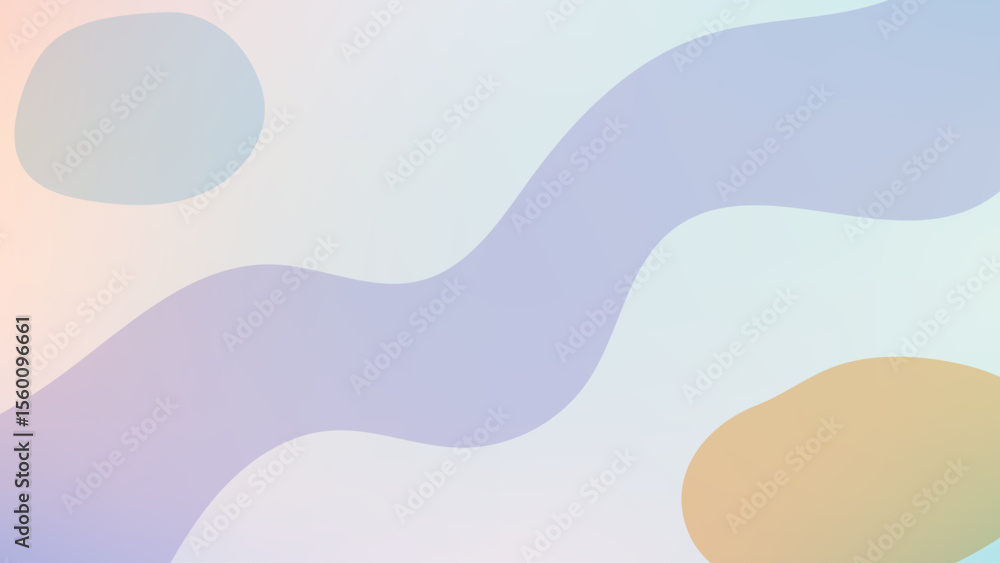 Aufkleber abstract wavy shapes in pastel colors with soft gradient background