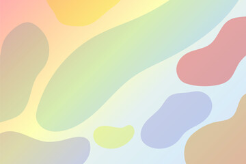 Abstract pastel shapes on gradient background with soft colors