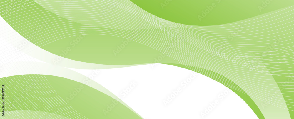 Poster vector green line background curve element with white space for text and message design, overlapping