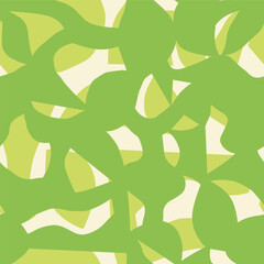 Seamless abstract pattern with organic cutout shapes in pink and red. Modern artistic collage style texture. Perfect for fabric, wallpaper, wrapping paper, apparel, stationery