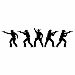 silhouettes of cowboy