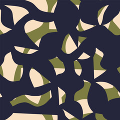 Seamless abstract pattern with organic cutout shapes. Modern artistic collage style texture. Perfect for fabric, wallpaper, wrapping paper, apparel, stationery