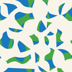 Seamless abstract pattern with organic cutout shapes. Modern artistic collage style texture. Perfect for fabric, wallpaper, wrapping paper, apparel, stationery