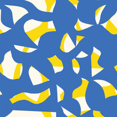 Seamless abstract pattern with organic cutout shapes. Modern artistic collage style texture. Perfect for fabric, wallpaper, wrapping paper, apparel, stationery