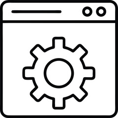 browser window with settings gear icon vector illustration