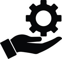 Hand with gear icon