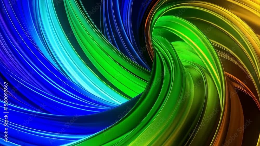 Poster vibrant flow of color swirling and twisting in a tunnel of gradient light, showcasing fluid motion a