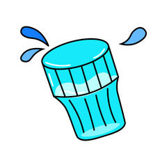 Vector hand drawn illustration of glass of drinking water