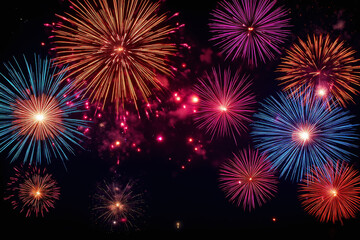 Fototapeta premium colorful fireworks display in the night sky