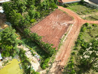 Old weathered brick and stone walls with lush green plants create a serene garden path landscape