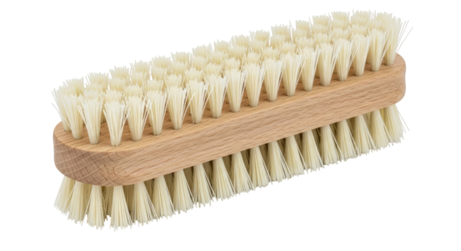 Isolated Natural bristle scrub brush