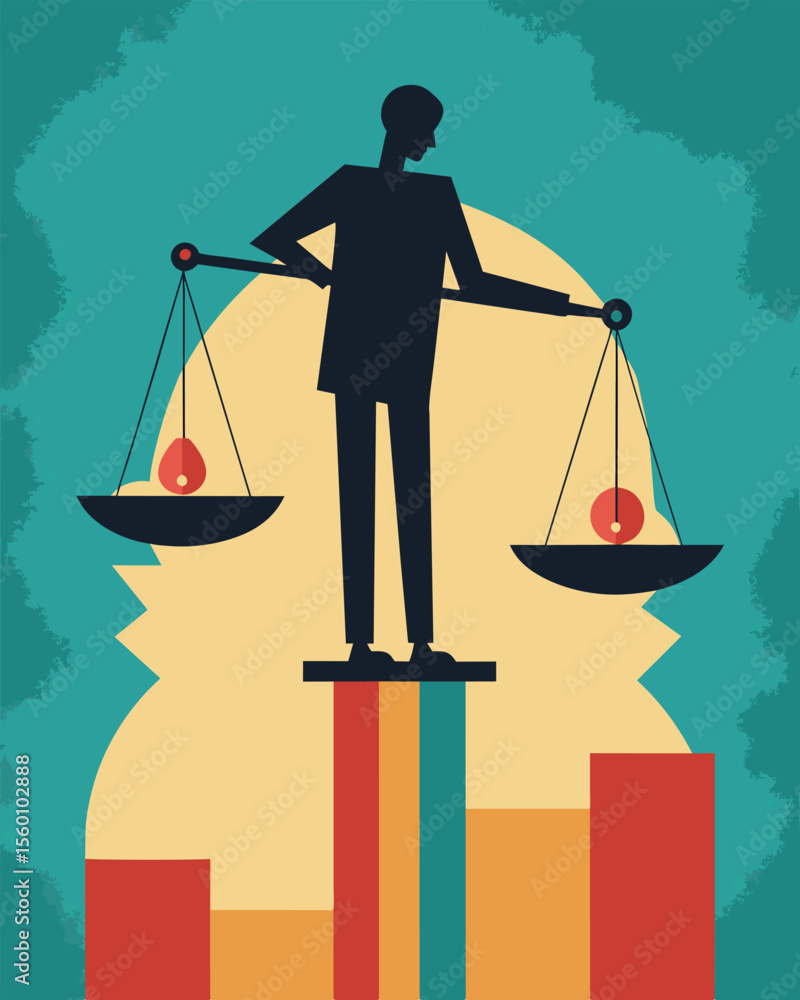 Poster a shadowed figure on a scale the weight of their selfworth diminishing as the scale tips downwards..