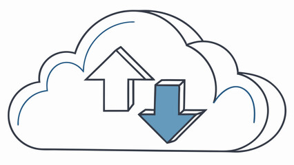 Cloud computing upload download data transfer network server technology and storage concept vector illustration