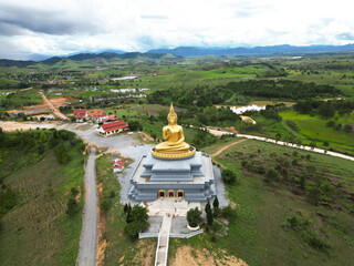 Big Stupa Aerial view of the city of Xiengkhuang, Laos
