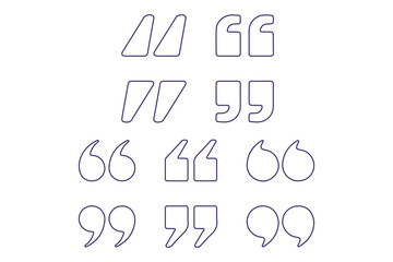 Quote mark collection. Quotation icon set. Vector illustration