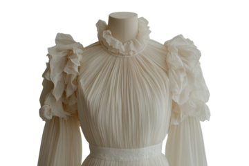 Vintage Lace Wedding Dress High Neck Ruffled Collar Romantic Sleeves Classic Elegance Bridal Couture