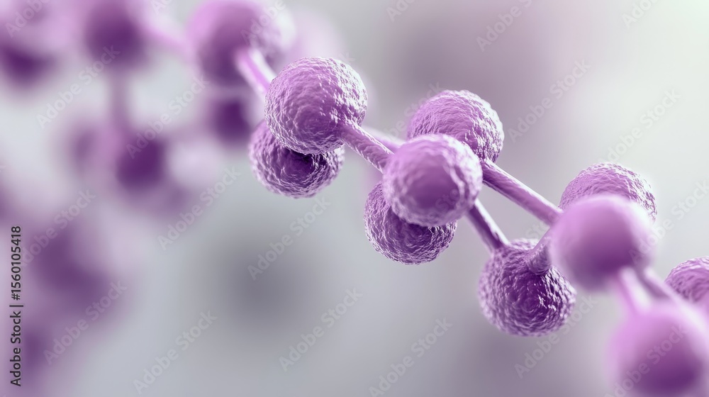 Poster 3d render of complex cellular structures and molecules showcasing intricate biological systems