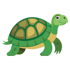 Obraz premium A slow-moving tortoise with its sturdy shell, calmly walking on a clean white background, a symbol of longevity.