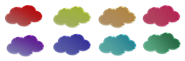 set of colorful Cloud-shaped glass button