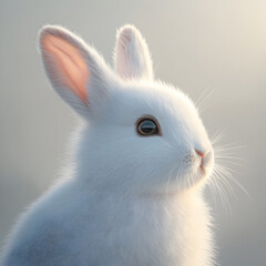 Realistic Portrait of a White Dwarf Bunny
