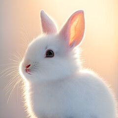Obraz premium Realistic Portrait of a White Dwarf Bunny