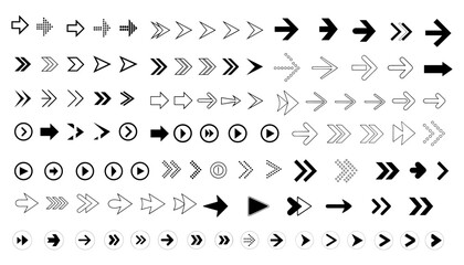 Directional arrow sign or icons set design