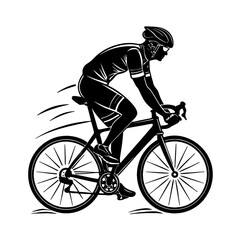 Obraz premium Dynamic Male Road Cyclist Silhouette Riding Fast - Sport & Fitness