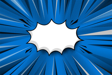 abstract blue and black comic pop art style blank text space halftone background