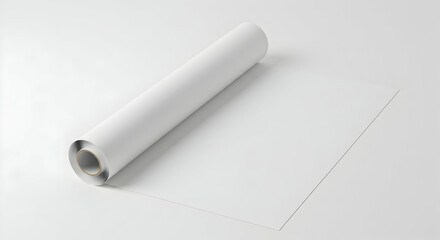 Blank White Paper Roll and Sheet Studio Shot Clean Minimal Design Mockup Template