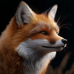 Obraz premium Realistic Portrait of a Red Fox in Autumn Forest