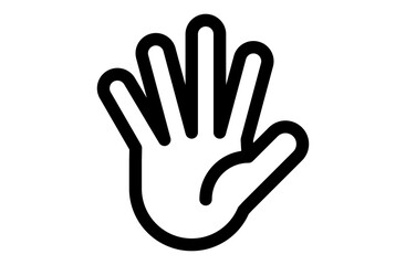 挙手やあいさつを表す開いた手のジェスチャーアイコン