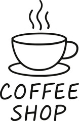 Coffee Shop Logo Vector – Minimal Line Art Cup Design Representing Warmth, Fresh Brew, and Modern Café or Beverage Branding