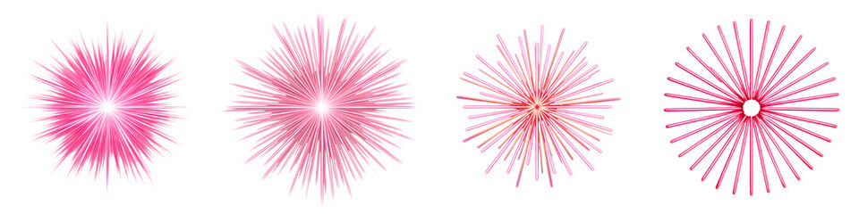 Obraz premium Starburst Collection: Abstract Pink and Red Art