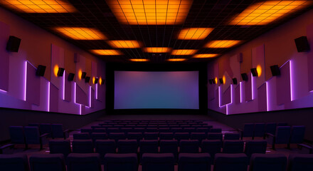Experience the ultimate cinematic journey in this modern movie theater Luxurious seats state of the art sound system Immerse yourself in the magic of cinema