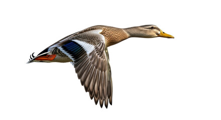 Isolated Flying Duck