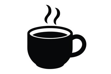  Cup of hot cafe coffee or caffeine drink flat vector icon