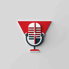 retro microphone on red background