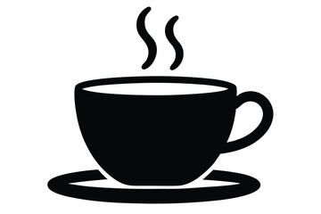 coffee mug icon. hot coffee or tea cup symbol with steam sign. vector illustration.