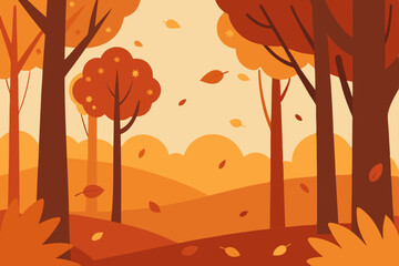 autumn landscape vector