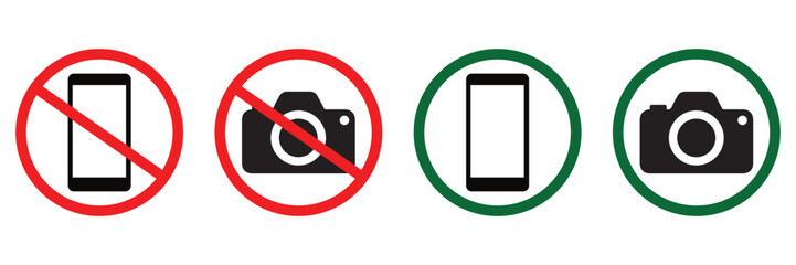 No Camera and Mobile Icon – Photography and Video Recording Prohibited Symbol Vector