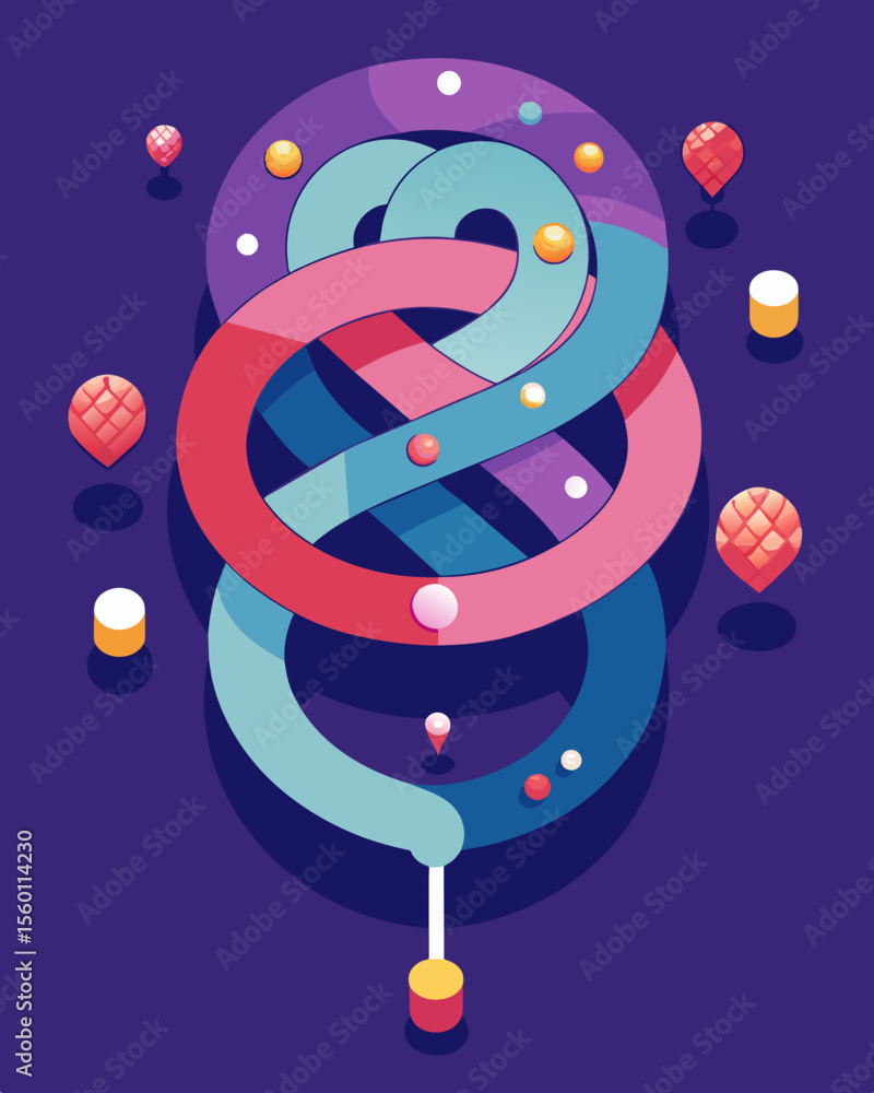 Poster a neverending spiral of tangled pathways leading deeper and deeper into the complexities of the brai
