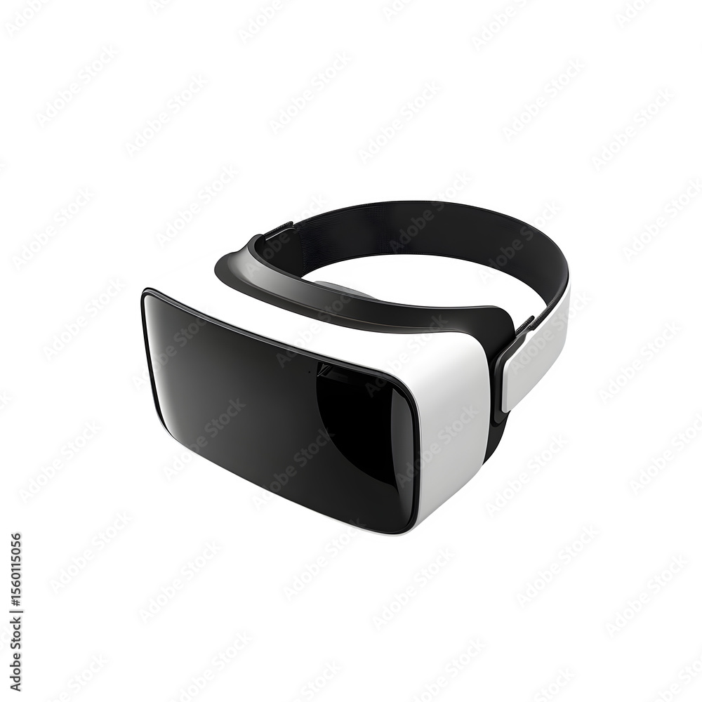 Poster high resolution 3d render showcasing a streamlined black and white vr device with minimalist form. f