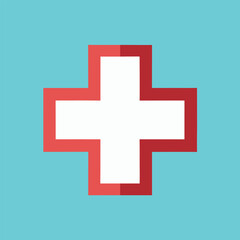 Obraz premium red cross on white background