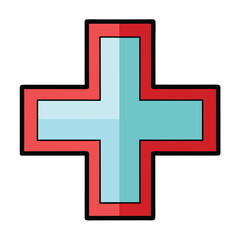 Obraz premium red cross on white background