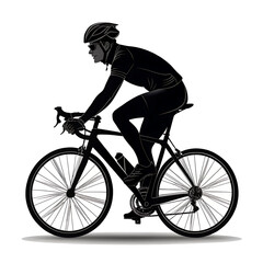Naklejka premium Professional Male Cyclist Silhouette on Road Bike - Sport & Active Lifestyle
