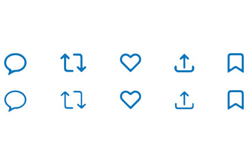 Social media UI icon set